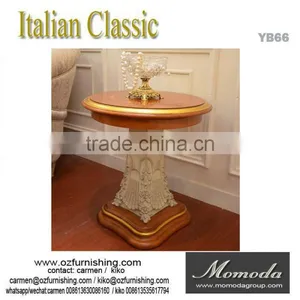 YB66 Italian Solid Wood Antique Table/Baroque Style Luxury Coffee Table Italian Gold Leaf Furniture thumbnail-3