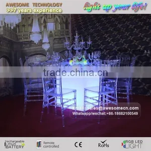 LED Lighted up Plastic Restaurant Table / Banquet Table Set thumbnail-4