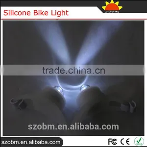White Bicycle Headlight Silicone Bike Light For Safety Travel thumbnail-1