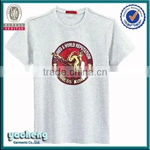 Chinese Kongfu Print Cotton Import T-shirts Thailand for Men thumbnail-1