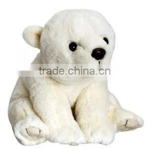 Cuddly Stuffed Vivid Sitting Forest Animal Toys White Plush Custom Polar Bear thumbnail-1