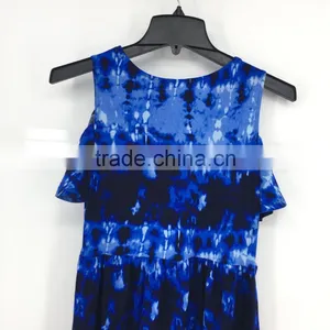 Girl's Stock Fashion Dip Dye Washed Colder Shoulder Summer Dress thumbnail-6