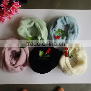 Cashmere Black Color Fashion Winter Knitted Factory Produce Fashion Circle Round Scarf thumbnail-5