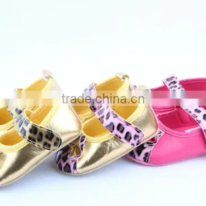 2014 Fashion New Arrival Baby Girls Leopard Leather Shoe Brand New Baby Girls Leather Shoes thumbnail-2