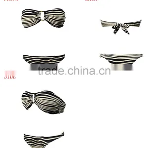 Cheap Stripe Printing Sexy Women Metallic Bikini Swimwear Wholesale thumbnail-6