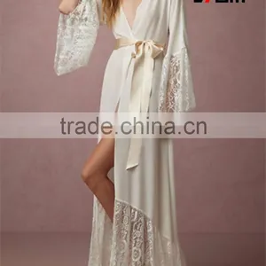 Personalised Bridal Robes, Wedding Dressing Gowns, Bridesmaid Gifts, Kimono, Satin Robe Chiffon Long Robe 2017026 thumbnail-1