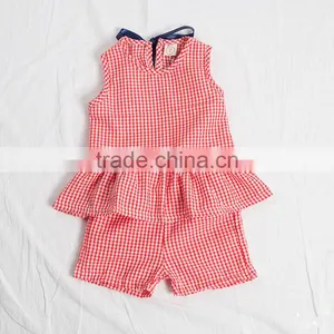 Wholesale Summer Cotton Printing Girls Kids t Shirt and Shorts thumbnail-2