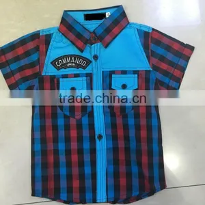 2015 Children's Short Sleeve Trendy Boy Summer Shirt Cheap Wholesale thumbnail-1