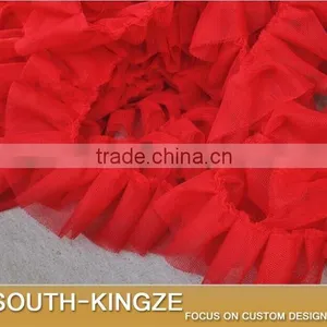 Double Layer Mesh Ruffled Ribbon Trim for Skirt Decoration 5 cm Wide 10 Colors for Choice thumbnail-4