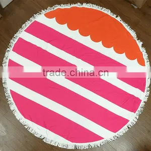 Microfiber Reactive Screen Print Round Beach Blanket thumbnail-2