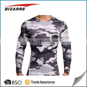 Custom Camo Designed Long Sleeve t Shirt for Men's Gym Wear Bodybuilding Crossfit t Shirt thumbnail-2