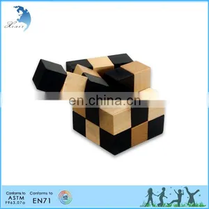 Adult/Kids/Children DIY 3D Cube Brilliant Intelligence Brain Teaser Educational Funny Wooden Toy Chinese 3x3 Puzzle Complex Cube thumbnail-1