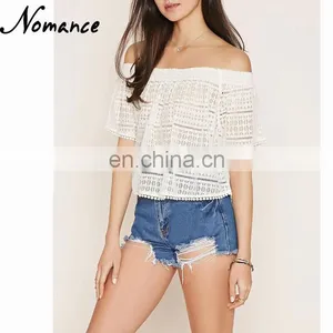 Korean Lace Off Shoulder Top thumbnail-1