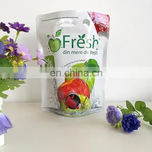 Environmental Protection Stand up Wine Bag With Spout Tap/reusable Spout Pouch With Handle thumbnail-1