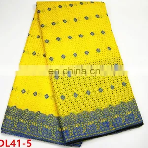 100% Cotton Fabric Purple Nigerian Dry Lace With Stones For Women thumbnail-5