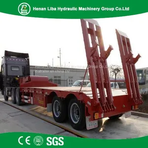 High Quality Lowbed Semi Trailer Used to Transport Large Heavy Equipment Easily thumbnail-1