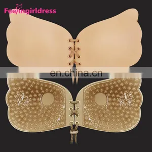 New Style Self Adhesive Black Nylon Strapless Backless Bra thumbnail-1