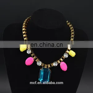 Wholesale Crystal Diamond Rhinestone Fashion Pendant Necklace MCB-0034 thumbnail-5