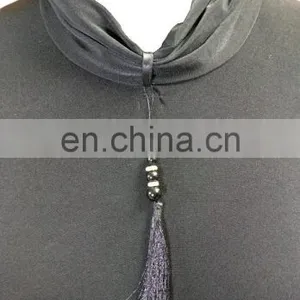 Saudi Arabia Plain Burqa 2017 / Latest Designer Black Strip Islamic Abaya / Plain Lycra Stretchable Burqa (dubai Abaya 2017) thumbnail-2