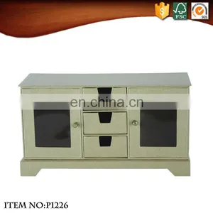 Sturdy Kraft Paper Storage Cabinet With 3 Drawers and Window Door thumbnail-3