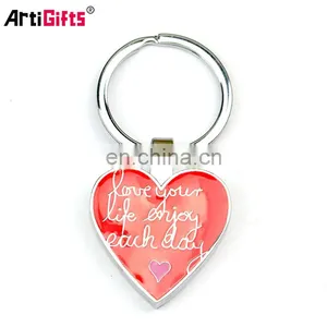 Free Sample No Minimum Promotion Cheap Custom Metal Heart Engraved Keychain thumbnail-1