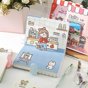 Creative Hand Book A5 Magnetic Buckle Lovely Color Page Illustration Notebook 3d Hand Book Student Web Celebrity Diary Book thumbnail-2