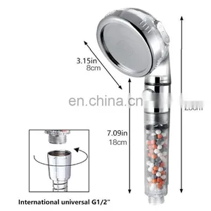 Handheld Ionic on off Shower Head High Pressure Water Saving Filter 3-Layer Filtration Hand Shower thumbnail-1