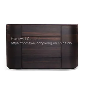 LH-1626modern Big Radius Shaped Sideboard Buffet 4 Drawer 2door Cabinet With Soft Close Glider thumbnail-1