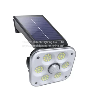 54/138 LEDs Outdoor Solar Wall Lamp Powered Sunlight 3 Heads Remote Control Waterproof LED Lamp For Garden Courtyard Street Lamp thumbnail-4