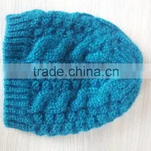 Wholesale Funny Knit Hat With Pompom Beanie Wool Crocheted Winter Women's Hat thumbnail-1