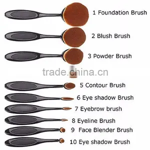 10 Pcs Designer Cosmetic Brush Set Foundation Oval Toothbrush Makeup Brush thumbnail-4