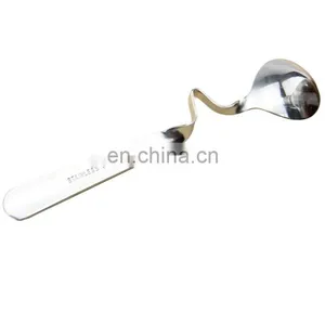 Stainless Steel Honey/Jam Spoon, Unique Design Flatware Curved Honey Stainless Steel Spoon For Honey thumbnail-1