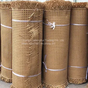Mesh Rattan Woven Material Natural Handmade Hexagonal Octagonal Ceiling Veneer Decorative Rattan Mat Furniture Screen Woven Mesh thumbnail-1