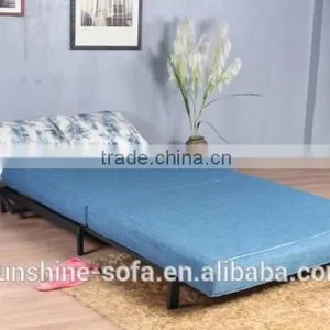 Fabric Folding Metal Three Seater Sofa Bed Modern Futon Sofa Furniture thumbnail-3