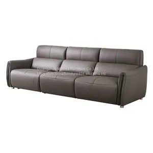 Italian-Style Nappa Leather Multi-Function Sofa Home Living Room Is Very Simple Three-Seat Combination Electric Leather Sofa thumbnail-2