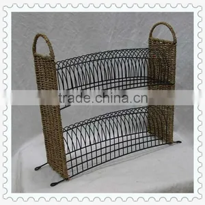 Seagrass Woven Iron Wire Dvd /cd Wire Display Racks thumbnail-1