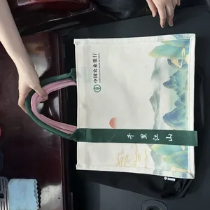 Exhibition Using or Shopping Using Light Weight Wool Felt/Canvas/Linen OEM Stylish Tote Bag thumbnail-2