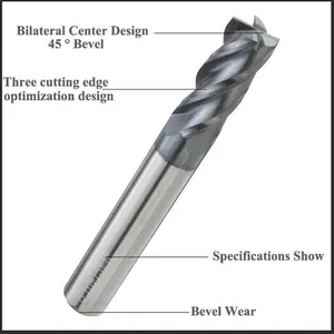 38 Spiral 4 Flutes Flat Tungsten Carbide Endmills for Steel thumbnail-2