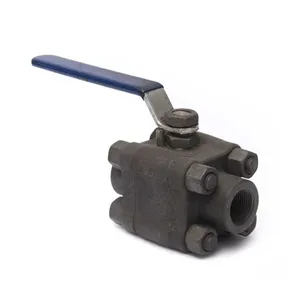 High Quality Three Piece Threaded Forged Steel Ball Valve thumbnail-1