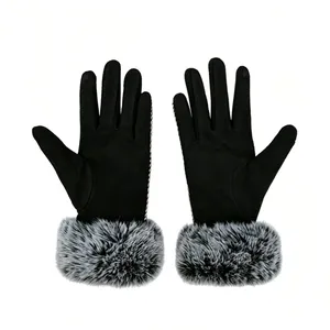 Luxury Designer Classic Wrist Warm Nylon Eco-Friendly Gloves Women Winter Daily Cycling Outdoor Accessories thumbnail-2
