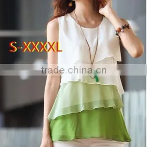 Instyles SIMPLE PLUS SIZE SLEEVELESS LADIES BLOUSE, CHIFFON BLOUSE, ANY FITURE FIT Boutique Clothing Clothing thumbnail-1