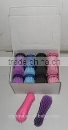 12 Pcs 8-shaped Small Horse Dandy Brush With Display Box for Show thumbnail-1