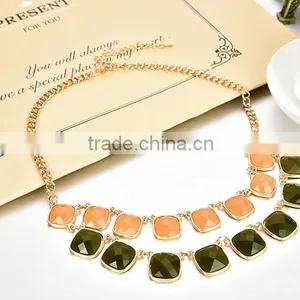 Jewelry Factory Wholesale Women Choker Resin Necklace Type Layered Necklace thumbnail-2