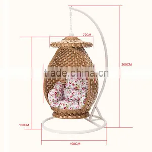 Chinese Style New Design With Canopy Rattan Indoor Home Indian Swing Jula /Swing Quality Choice thumbnail-4