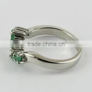 Delicate Green Emarald Ring, Gemstone Silver Jewellery, 925 Silver Jewellery thumbnail-5