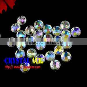Bling Bling Acrylic Sew Stone, Crystal AB Color Sew On Acrylic Rhinestone With Flat Back for DIY Decoration thumbnail-2