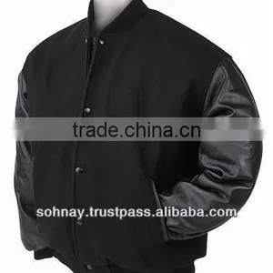 Varsity Jacket Made by Wool and Genuine Leather thumbnail-1