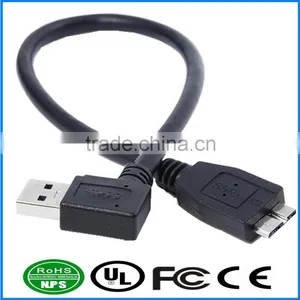 USB 2.0 AM To Micro B Cable 90 Degrees Right Angle Highspeed Connecting Datawire For Android Phone Charging Cable thumbnail-1