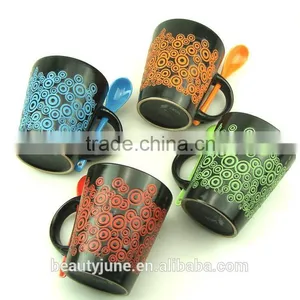 White Ceramic Mugs Personalised Mugs With Spoon for Christmas Best Selling Products thumbnail-5