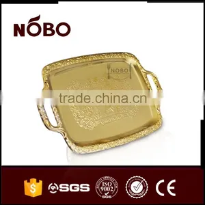 S/S 410 Gold Color Plate With Double Handle thumbnail-3